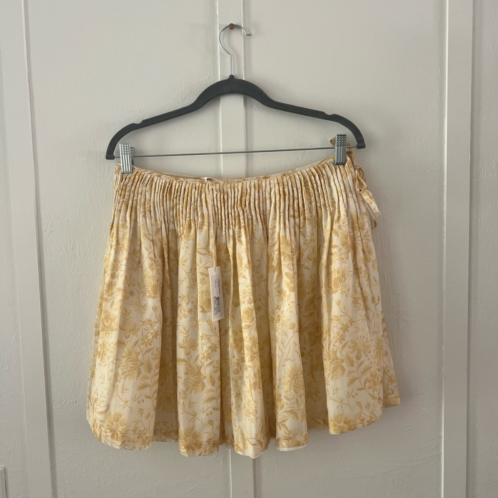 LOEFFLER RANDALL  tie waist, delicate floral cotton mini skirt NWT medium